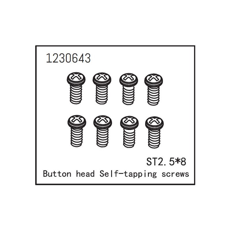 Button Head Screws - Selftapping M2.5*8 (8)