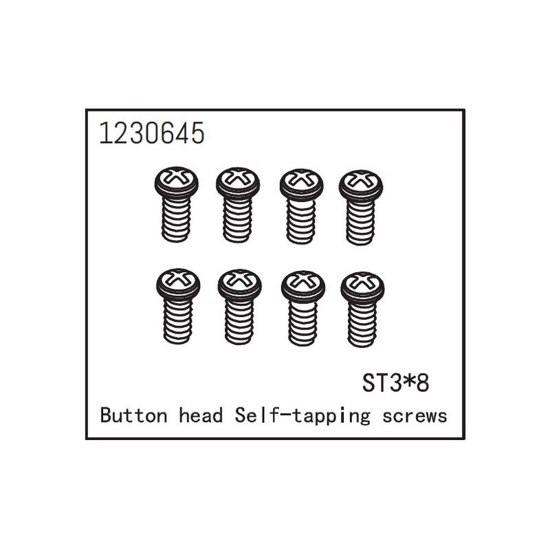 Button Head Screws - Selftapping M3*8 (8)