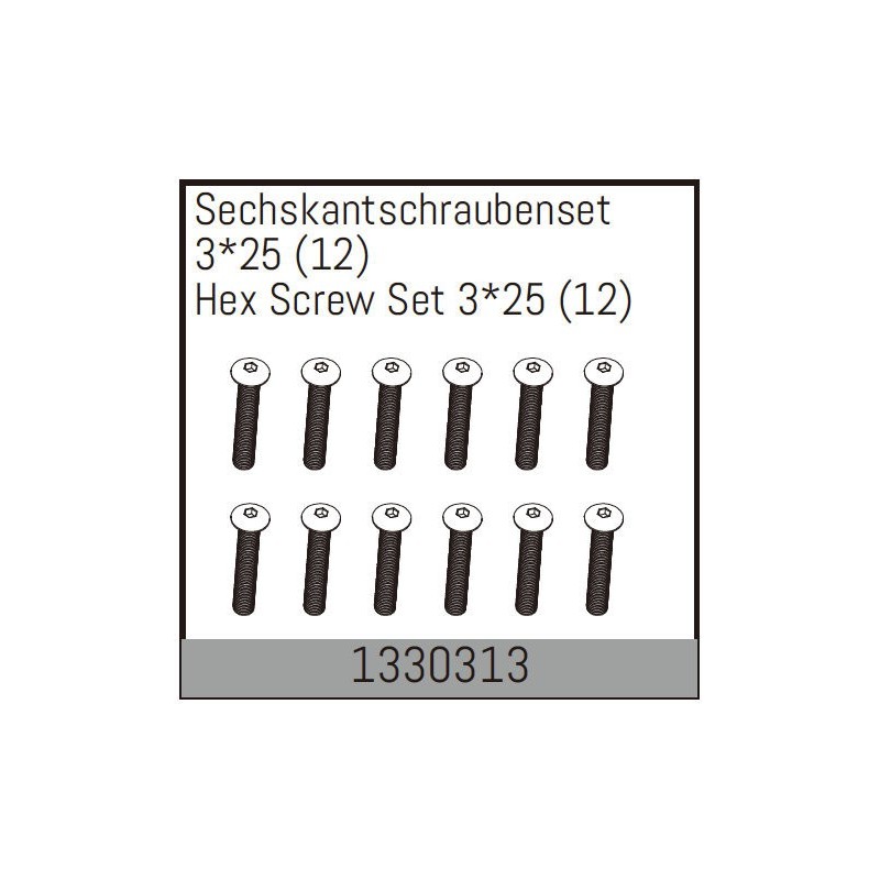 Hex Screw Set 3*25 (12)