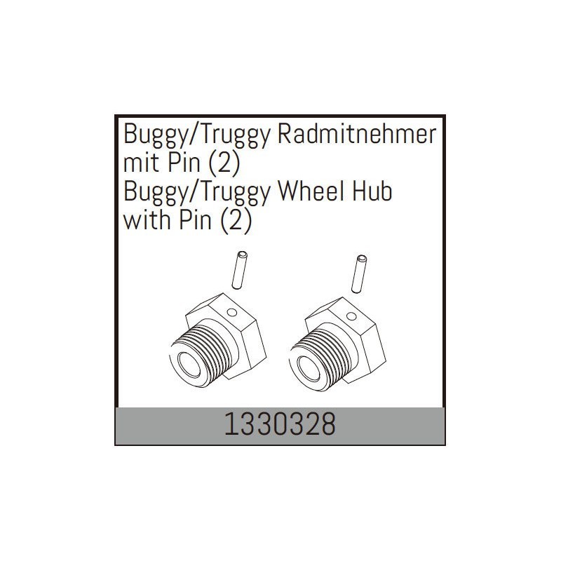 Buggy/Truggy Wheel Hub with Pin (2)