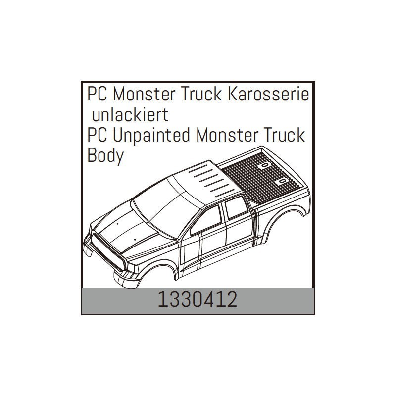 PC Unpainted Monster Truck Body