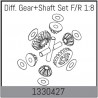 Diff. Gear + Shaft Set F/R 1:8
