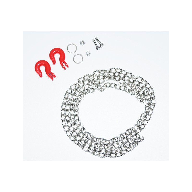 Steel chain and hook set 96cm 1:10