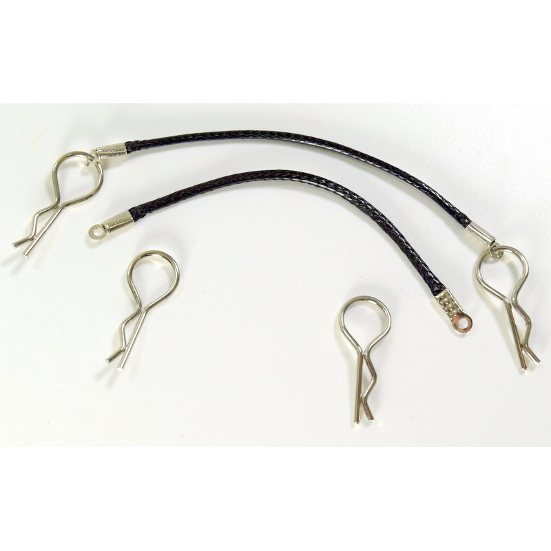 1:10 Body Clips with rope, Black (80mm)
