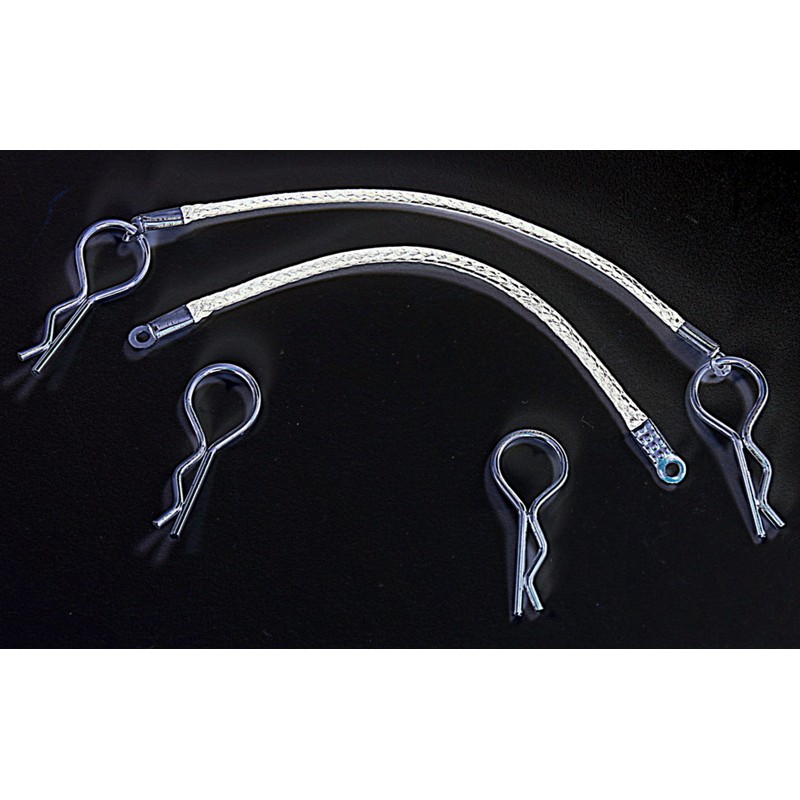 1:10 Body Clips with rope, Sliver (80mm)