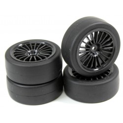 Wheel Set Onroad "15 Spoke / Slick" black 1:10 (4 pcs)