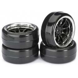Wheel Set Drift LP " 9 Spoke / Profile B" black/chrome 1:10 (4 pcs)