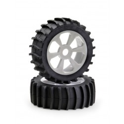 Wheel Set Buggy 6-spoke "Sandpaddle" white 1:8 (2)