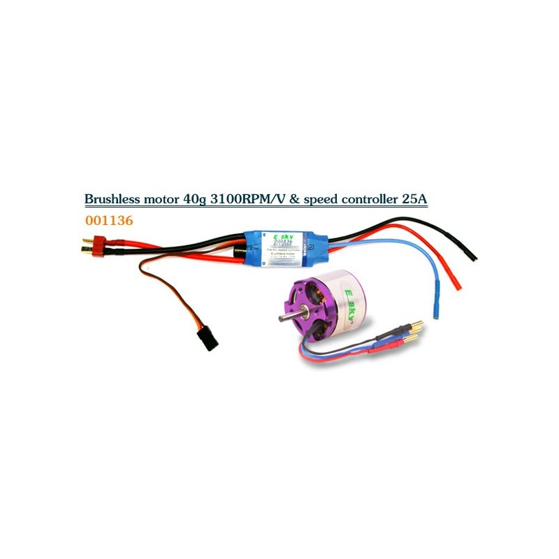 E-sky Borstlös motor 3100KV + fartreglage 25A