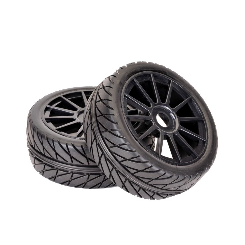 Wheel Set "RA Racing Rally" profile/black 1:8 (2)