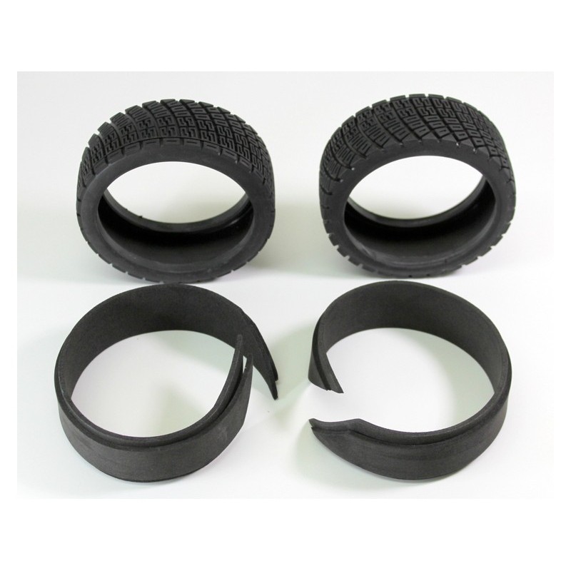 Tyre With Sponge "Block" (2) 1:8 Rally / Onroad