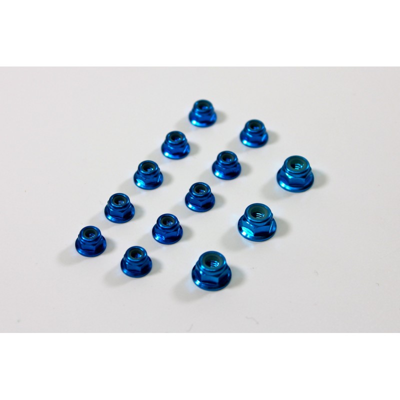Alu Nut Set blue (13 pcs) 1:8 Comp.