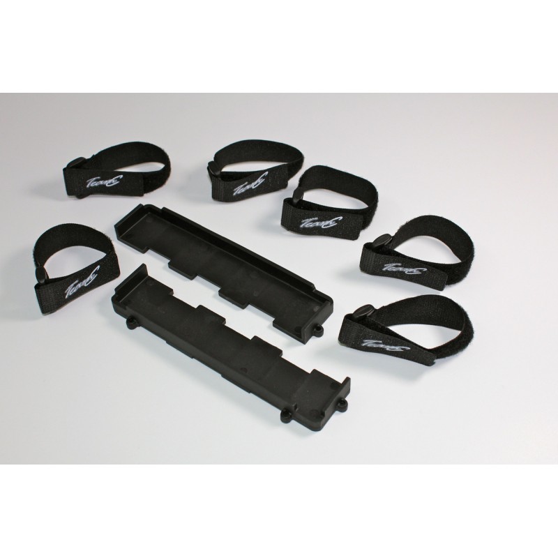 Battery Mount (2 pcs) incl. Velcro Tape (6 pcs) 1:8 BL