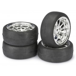 Wheel Set Onroad LP "9 Spoke / Slick" chrome 1:10 (4 pcs)