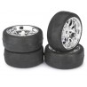 Wheel Set Onroad LP "Comb / Slick" chrome 1:10 (4 pcs)