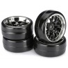 Wheel Set Drift LP " Comb / Profile B" black/chrome 1:10 (4 pcs)