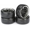 Wheel Set Drift LP " 9 Spoke / Profile A" black/chrome 1:10 (4 pcs)
