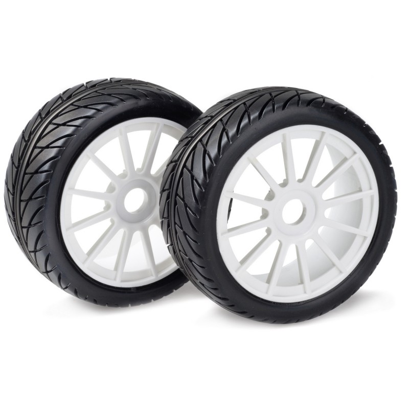 Wheel Set "RA Racing Rally" profile/white 1:8 (2)