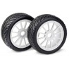 Wheel Set "RA Racing Rally" profile/white 1:8 (2)
