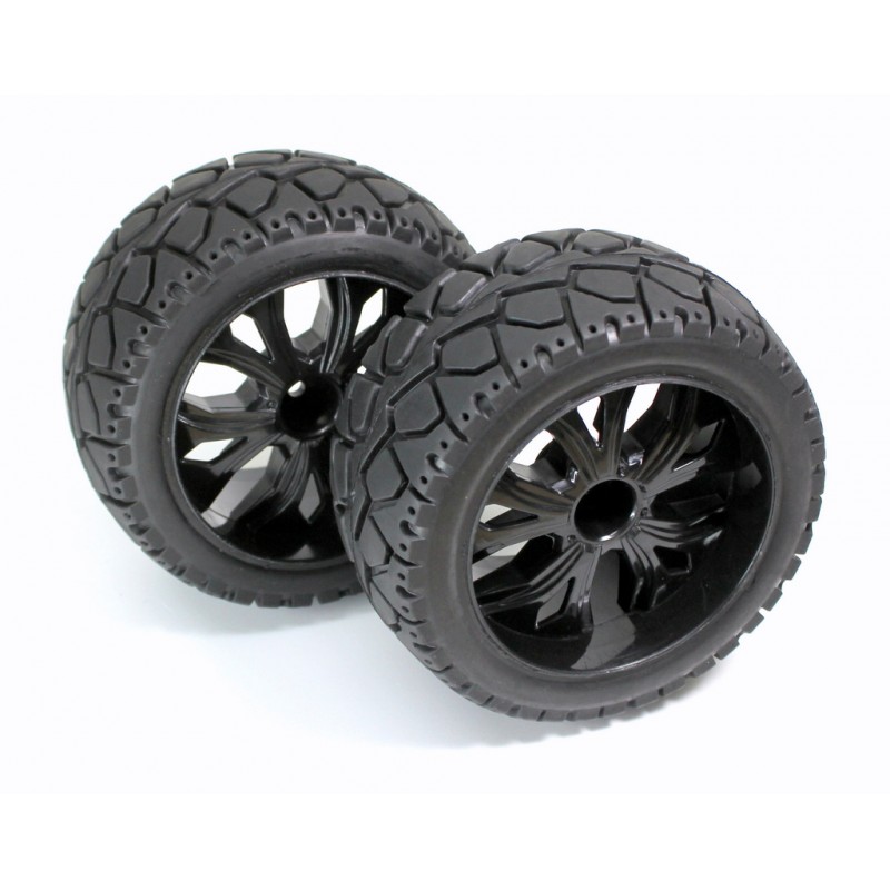 Wheel Set Buggy / Truggy"Street" black 1:10 (2)