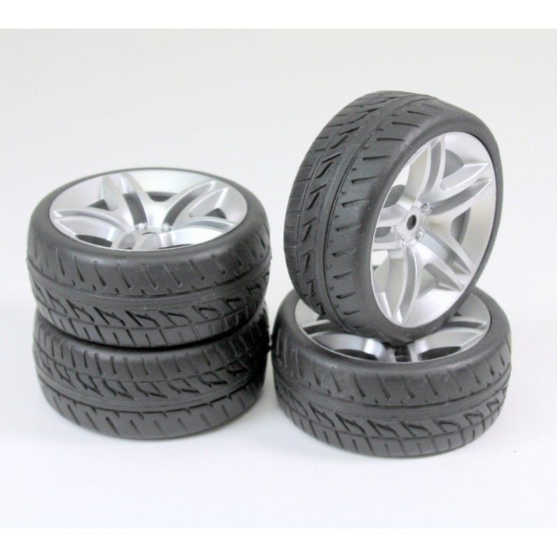 Wheel Set Onroad "10 Spoke / Profile" silver 1:10 (4)