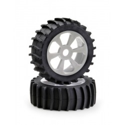 Wheel Set Buggy 6-spoke "Sandpaddle" white 1:8 (2)