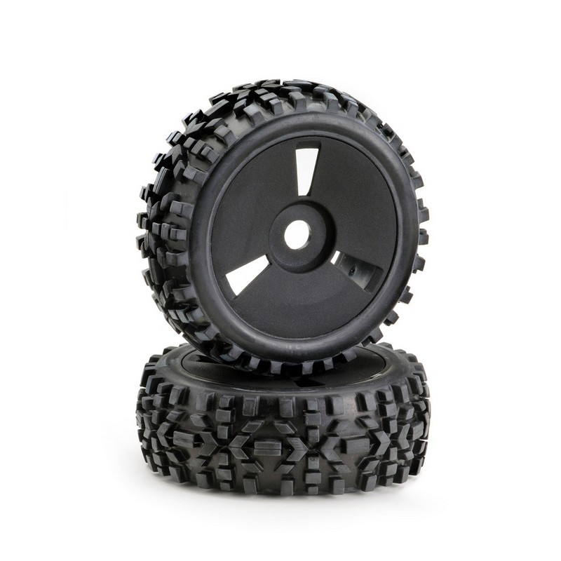 Wheel Set Buggy Disc "Dirt" black 1:8 (2)