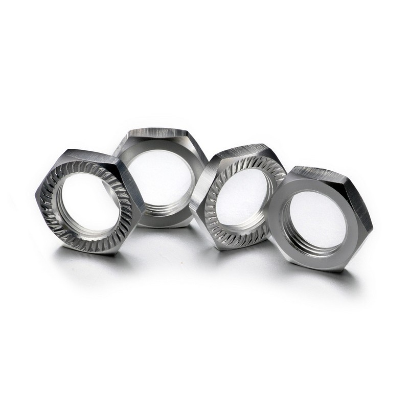 Hex locknut 17mm silver (4)
