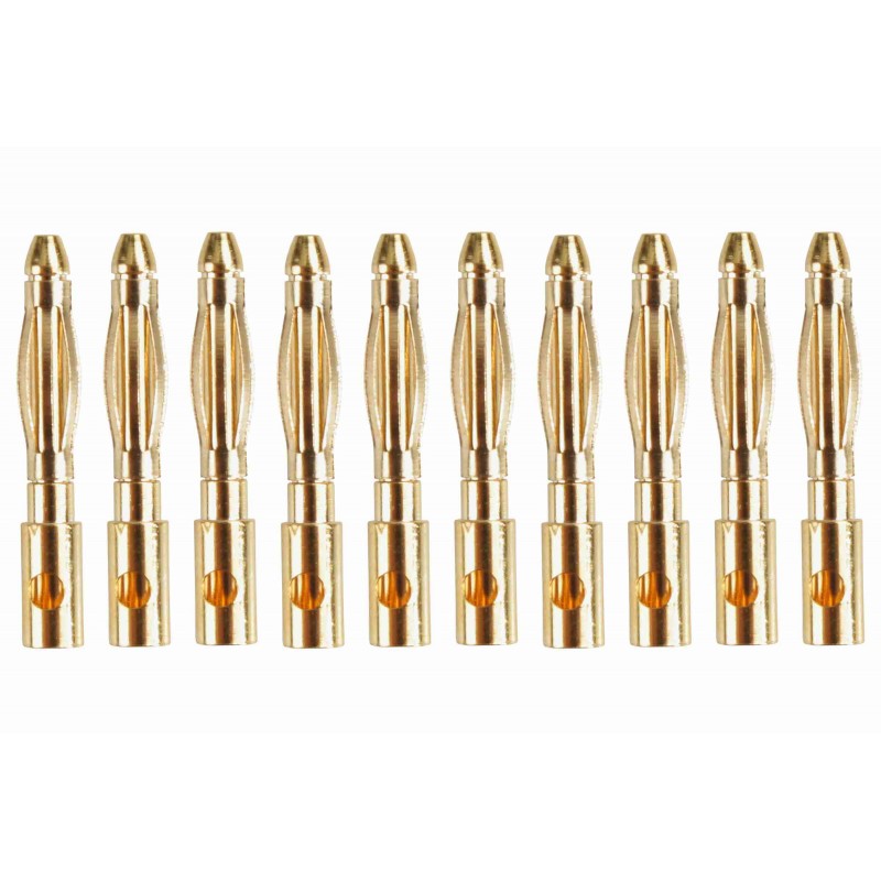 Guldkontakt hane Ø2,0mm 1 st