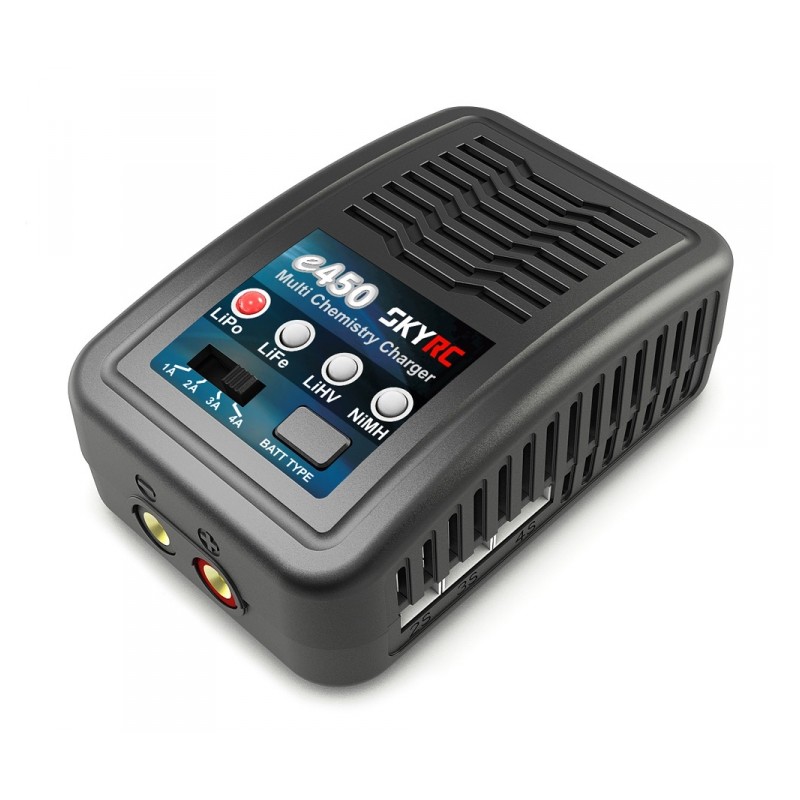 SkyRC e450 Laddare LiPo/LiFe/LiHV 2-4S,NiMH 6-8 50W 240VAC